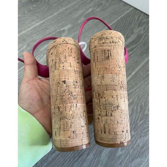 SCHUTZ Glayce Pink Leather Platform Sandals Size 7 - Picture 7 of 7